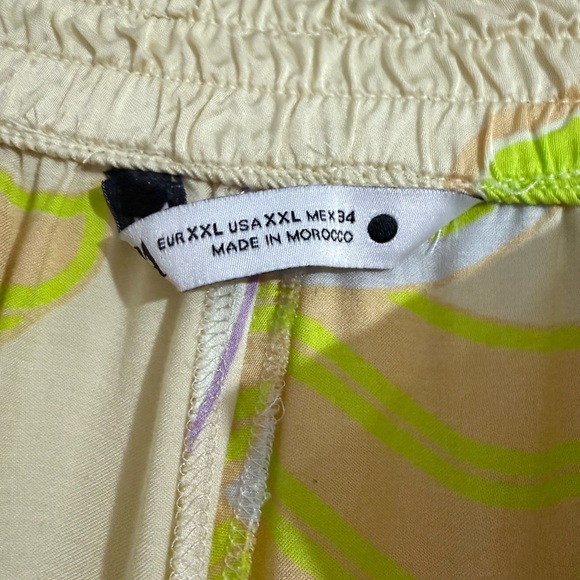 ZARA PRINTED PALAZZO TROUSERS HIGH WAIST XXL - Picture 8 of 11